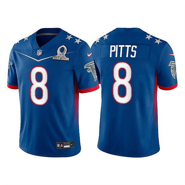 Atlanta Falcons #8 Kyle Pitts 2022 Royal Pro Bowl Jersey