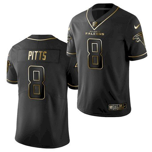 Atlanta Falcons #8 Kyle Pitts Black Golden Edition Jersey