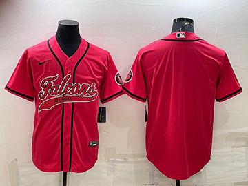 Atlanta Falcons Blank Red With Patch Baseball Jersey