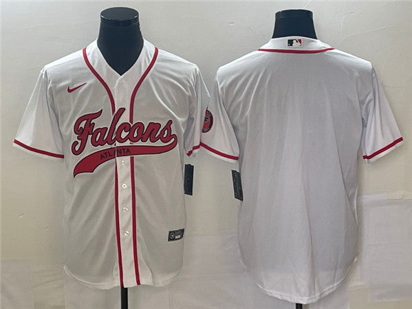 Atlanta Falcons Blank White With Patch Baseball Jersey