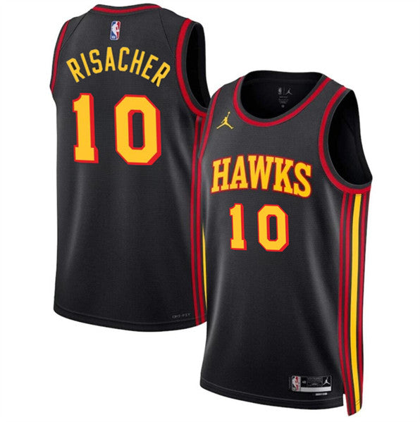 Zaccharie Risacher Atlanta Hawks black jersey