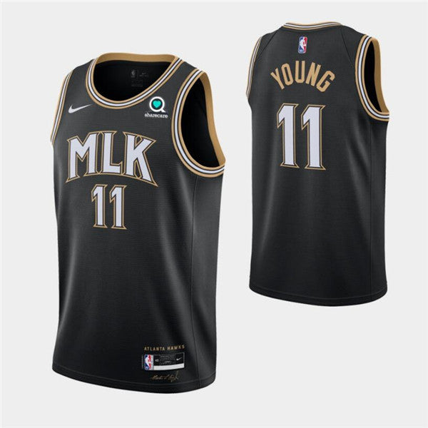 Trae Young Atlanta Hawks black City Edition jersey