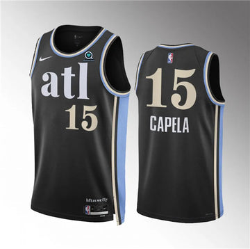 Clint Capela Atlanta Hawks black City Edition jersey