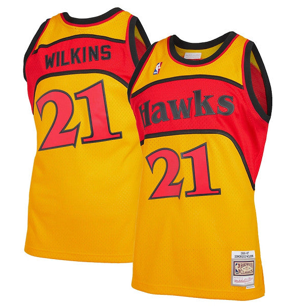 Dominique Wilkins Atlanta Hawks orange Throwback jersey