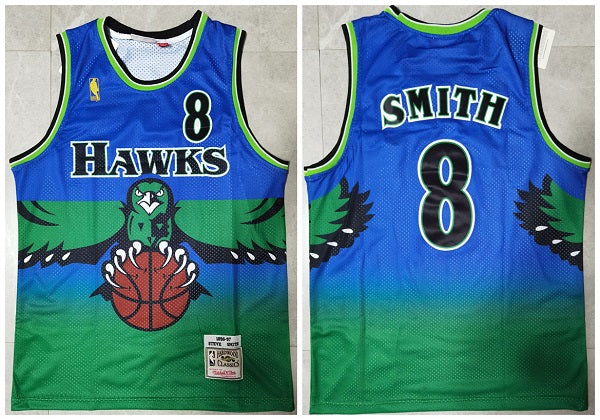 Steve Smith Atlanta Hawks blue Throwback jersey