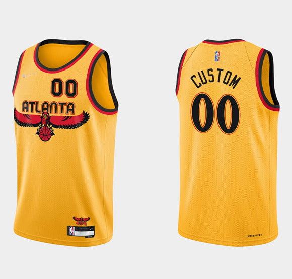 Custom Atlanta Hawks gold jersey