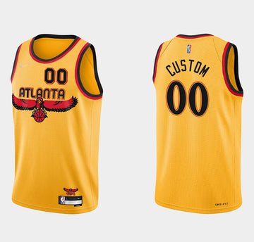 Custom Atlanta Hawks gold jersey