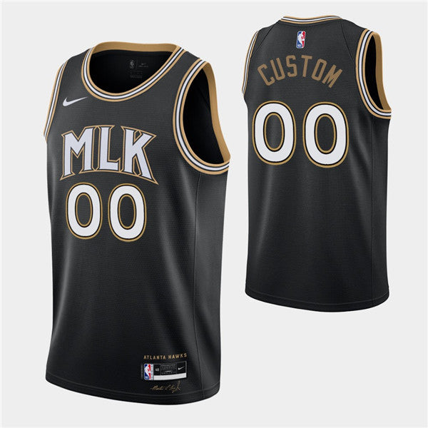 Custom Atlanta Hawks black City Edition jersey