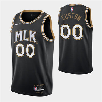 Custom Atlanta Hawks black City Edition jersey