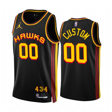 Custom Atlanta Hawks black jersey