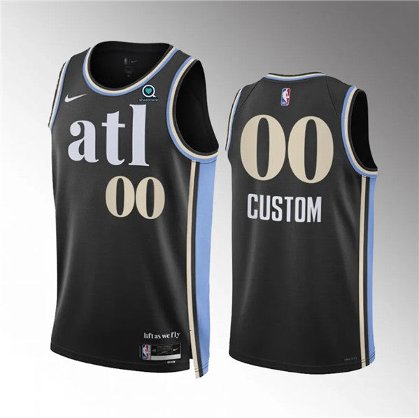Custom Atlanta Hawks black City Edition jersey