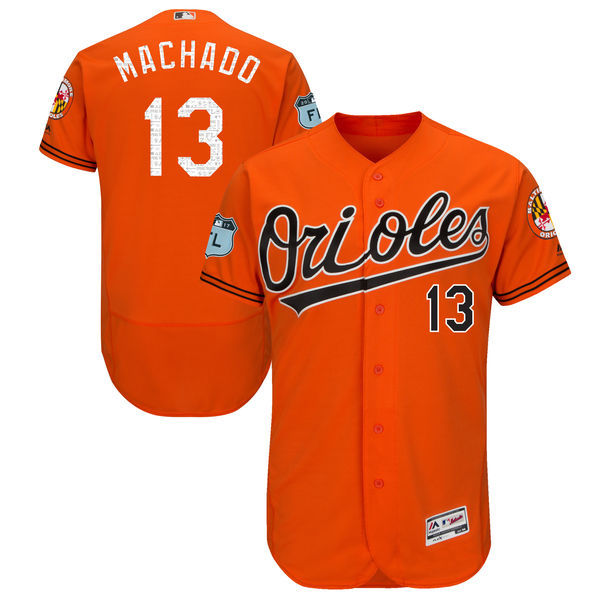 Manny Machado Majestic Baltimore Orioles orange Authentic jersey