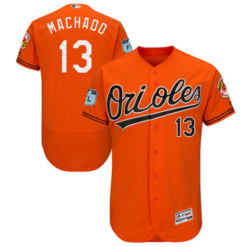 Manny Machado Majestic Baltimore Orioles orange Authentic jersey