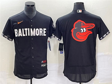 Big Logo In Back Baltimore Orioles black City Connect jersey