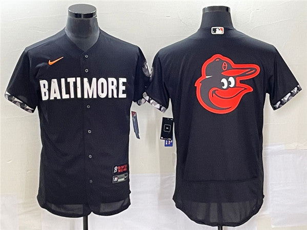Big Logo In Back Baltimore Orioles black City Connect jersey