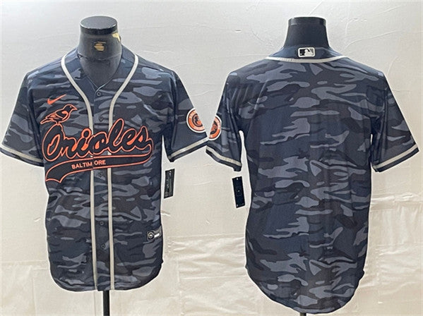 Custom Baltimore Orioles gray Camo jersey