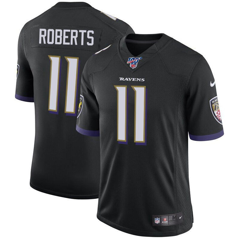 Baltimore Ravens #11 Seth Roberts Black 100th Season Jersey
