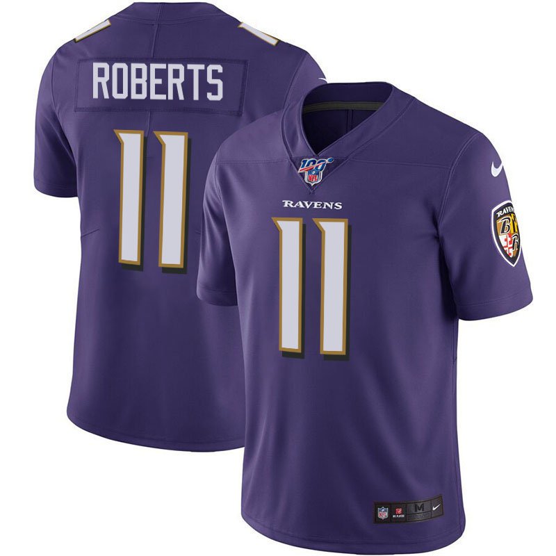 Baltimore Ravens #11 Seth Roberts Purple 100th Season Jersey