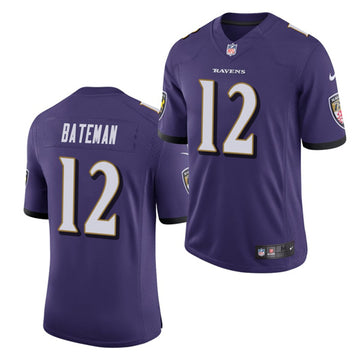 Baltimore Ravens #12 Rashod Bateman Purple 2021 Jersey