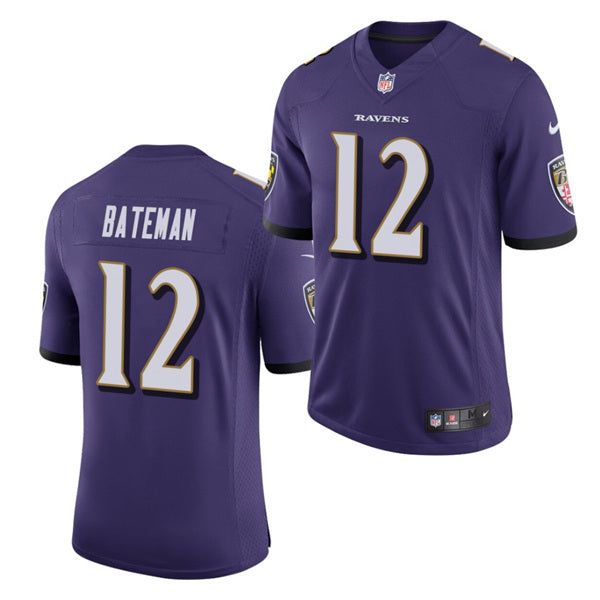 Baltimore Ravens #12 Rashod Bateman Purple 2021 Jersey