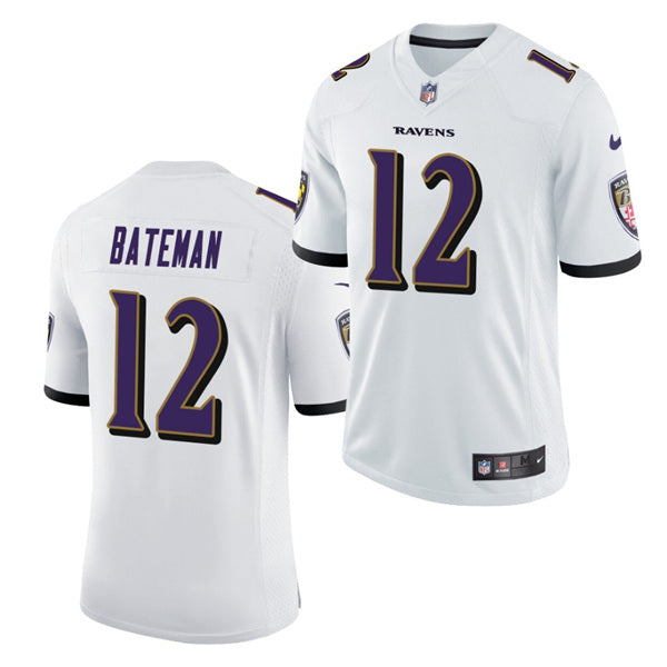 Baltimore Ravens #12 Rashod Bateman White 2021 Jersey
