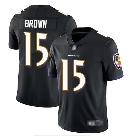Baltimore Ravens #15 Marquise Brown Black Jersey