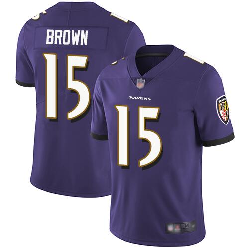 Baltimore Ravens #15 Marquise Brown Purple Jersey