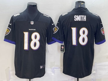 Baltimore Ravens #18 Roquan Smith Black Jersey