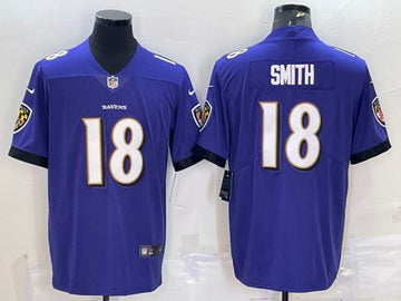 Baltimore Ravens #18 Roquan Smith Purple Jersey