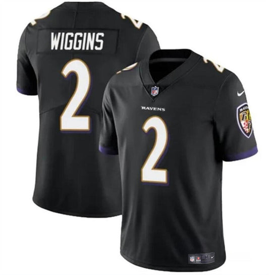 Baltimore Ravens #2 Nate Wiggins Black 2024 Draft Jersey
