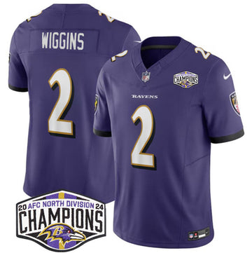 Nate Wiggins Baltimore Ravens purple FUSE jersey