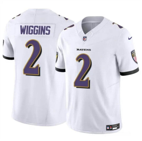 Baltimore Ravens #2 Nate Wiggins White 2024 Draft FUSE Jersey