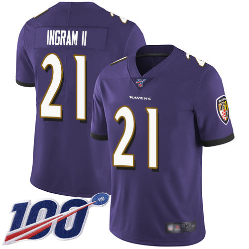 Baltimore Ravens #21 Mark Ingram II Blue 2019 100th Season Jersey