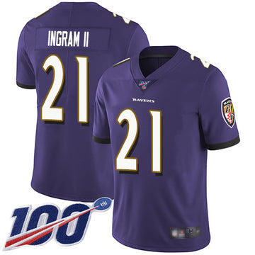Baltimore Ravens #21 Mark Ingram II Blue 2019 100th Season Jersey