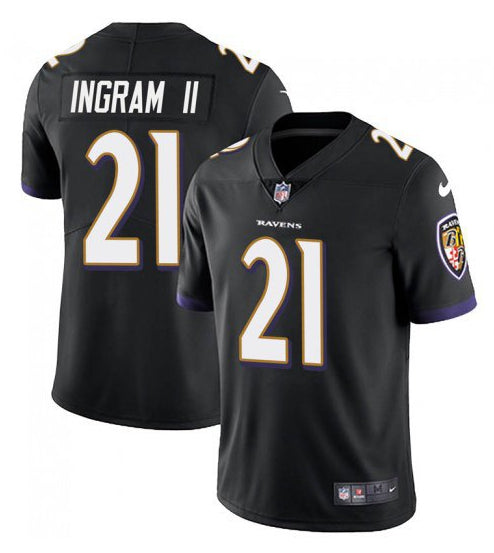 Baltimore Ravens #21 Mark Ingram II Color Rush Black Jersey