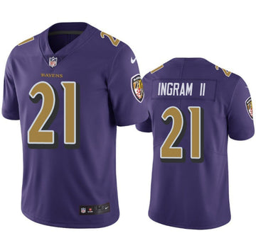 Baltimore Ravens #21 Mark Ingram II Color Rush Purple Jersey
