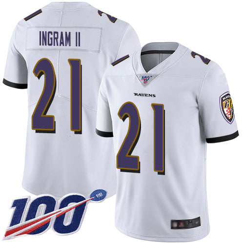 Baltimore Ravens #21 Mark Ingram II White 2019 100th Season Jersey