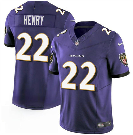 Baltimore Ravens #22 Derrick Henry Purple 2023 FUSE Jersey