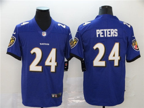 Baltimore Ravens #24 Marcus Peters Purple Jersey