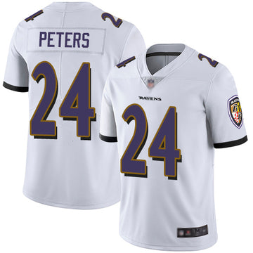 Baltimore Ravens #24 Marcus Peters White Jersey