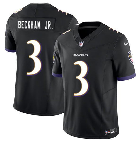 Baltimore Ravens #3 Odell Beckham Jr Black 2023 FUSE Jersey