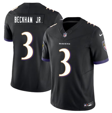 Baltimore Ravens #3 Odell Beckham Jr Black 2023 FUSE Jersey