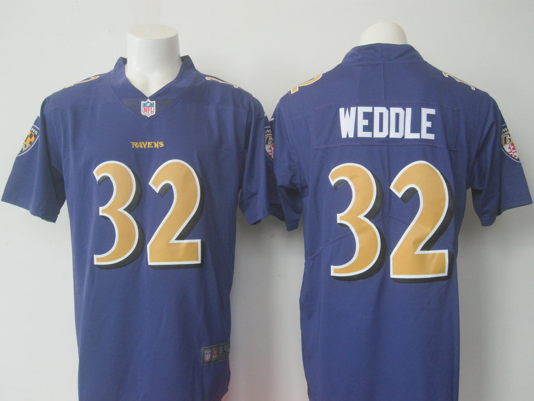 Baltimore Ravens #32 Eric Weddle Purple Rush Jersey