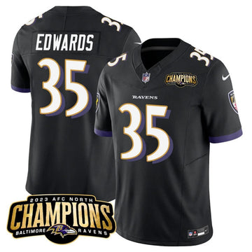 Gus Edwards Baltimore Ravens black FUSE jersey