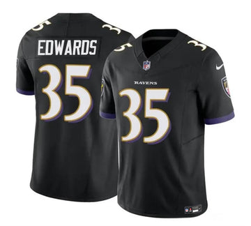 Gus Edwards Baltimore Ravens black FUSE jersey