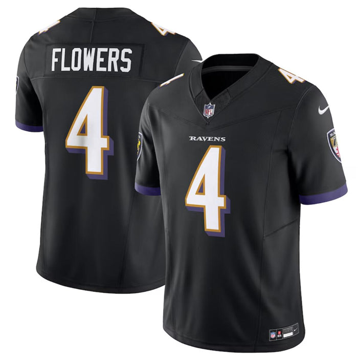 Zay Flowers Baltimore Ravens black FUSE jersey
