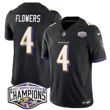 Zay Flowers Baltimore Ravens black FUSE jersey