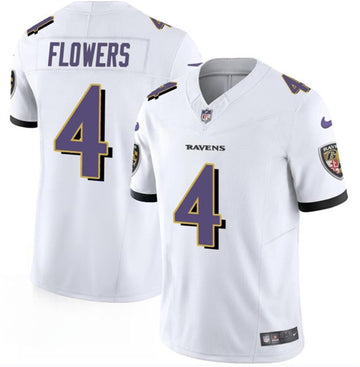 Zay Flowers Baltimore Ravens white FUSE jersey