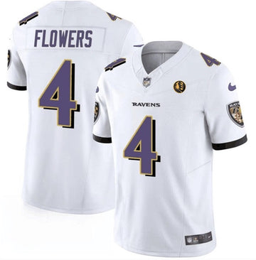Zay Flowers Baltimore Ravens white FUSE jersey