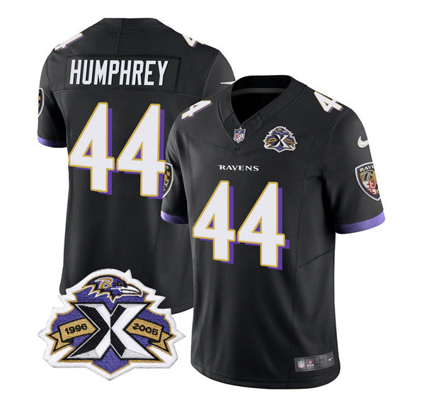 Baltimore Ravens #44 Marlon Humphrey Black 2023 FUSE With Patch Throwback Jersey